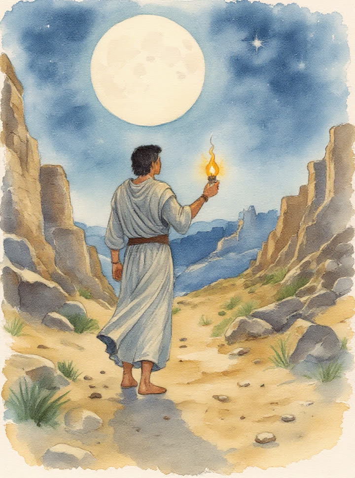 Existing AI-created watercolor artwork inspired by 1 Nephi 3:7